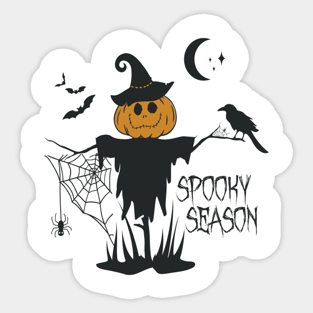 Halloween Pumpkin Headed Scarecrow Sticker by studioaartanddesign